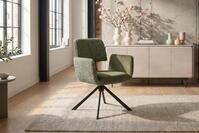 KAWOLA Esszimmerstuhl EDENIA 360&deg; drehbar, mit Armlehnen (1 St), Boucl&eacute;-Optik,