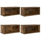 vidaXL Aufbewahrungsbox CD Aufbewahrungsregal 4 Stk. Raucheiche 40 x 17 x 17 cm...