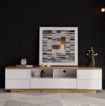 OKWISH TV-Schrank Lowboard mit 5 T&uuml;ren & 2 offenen F&auml;chern (Packung, 1-St.,...