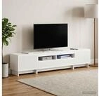 vidaXL TV-Board vidaXL 5-teiliges LED TV Schrank Hochglanz Wei&szlig; Holzwerkstoff