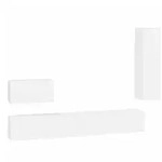 vidaXL TV-Schrank 4-tlg. TV-Schrank-Set Wei&szlig; Holzwerkstoff (4-St) wei&szlig;
