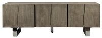 Wohnling Lowboard WL7.027 TV Schrank 160 cm Smoked Grey Holz Massiv...
