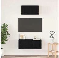 vidaXL TV-Board vidaXL TV-Schrankset 2 stk. Schwarz Eichen-Optik Holzwerkstoff