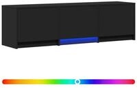 vidaXL TV-Schrank Fernsehschrank mit LED 140 x 34 x 40 cm Schwarz Holzwerkstoff