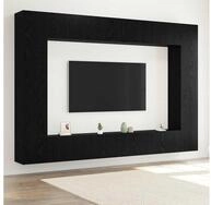 vidaXL TV-Board vidaXL TV-Schrankset 8 stk. Schwarz Eichen-Optik Holzwerkstoff