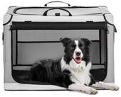 LuxusKollektion Hunde-Transportbox Hundebox faltbar Auto verstellbar Hellgrau L...