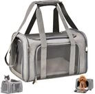 LuxusKollektion Tiertransporttasche Transporttasche Katze Hund faltbar 8kg Grau...