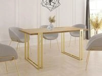 WFL GROUP Esstisch Stella ausziehbar rechteckig loft mit goldenen Metallbeinen...