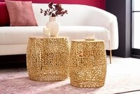 riess-ambiente Beistelltisch ABSTRACT LEAF &Oslash;40cm / &Oslash;30cm gold (Set, 2-St),
