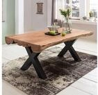 FINEBUY Esstisch Esszimmertisch 200x100cm Akazie Vollholz Baumstamm Landhaus...