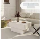 en.casa Couchtisch, ausziehbar &raquo;Lens&laquo; mit Stauraum 80x60x36 cm Wei&szlig;