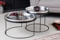 riess-ambiente Couchtisch ELEMENTS &Oslash;60cm silber / schwarz (Set, 2-St),...