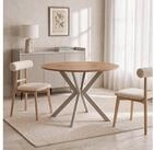WFL GROUP Esstisch Valio runder Ausziehtisch f&uuml;r Esszimmer mit Metallbeinen in