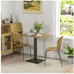 HOMCOM Esstisch Kleiner moderner Tisch mit Holzoptik Stahlbasis (Quadratischer