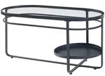 en.casa Couchtisch, &raquo;Kumla&laquo; oval mit Glasplatte 90 x 42,5 x 46 cm Schwarz...
