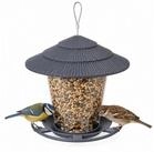 LuxusKollektion Vogelhaus Vogelfutterhaus grau mit Regendach