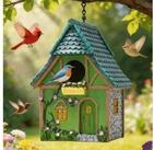 LuxusKollektion Vogelhaus Buntes Vogelhaus Kunstharz mit Kette