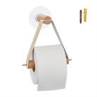 relaxdays Toilettenpapierhalter Holz mit Band (1-St)