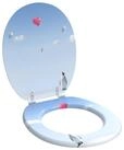 vidaXL WC-Sitz 44 x 38 cm WC-Sitz Toilettensitz Soft-Close Blau 44x38 cm...