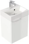Posseik Badm&ouml;bel-Set G&auml;ste WC Raumspar-Waschplatz "Cubi 40 cm" wei&szlig; Hochglanz