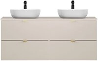 Lomadox Waschtisch DURANGO-56, Doppelwaschtisch 120 cm, Keramikwaschbecken,...