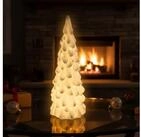 Spetebo Weihnachtsfigur LED Porzellan Tannenbaum Tisch Leuchte (26 cm, 1 St.,...