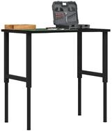 vidaXL Werkbank, Werkbank Dunkelbraun 100x60x(71,5-98) cm Massivholz Eiche