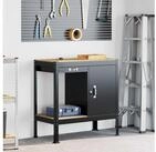 vidaXL Werkbank, Werkb&auml;nke mit Schubladen Schwarz 90 x 49 x 91 cm Holzwerkstoff