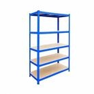 relaxdays Schwerlastregal Blaues Schwerlastregal 5 B&ouml;den, 1-tlg., 40 x 120 x...