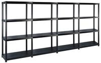 vidaXL Schwerlastregal Lagerregal mit 4 B&ouml;den Schwarz 244x30,5x130 cm...