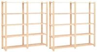 vidaXL Schwerlastregal Lagerregale 5 B&ouml;den 2 Stk. 170x38x170cm Massivholz...