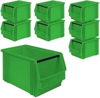 BRB-Lagertechnik Kleinteilemagazin 8x Sichtbox CLASSIC FB3 mit Griffstange,...