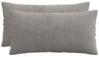 vidaXL Kissenbez&uuml;ge vidaXL Kissenbezug 2 pcs ALMELO Hellgrau 40 x 80 cm Cord