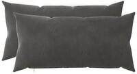 vidaXL Kissenbezug Kissenbezug 2 pcs HEERLEN Dunkelgrau 40 x 80 cm Samt, (2...