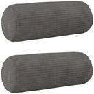 vidaXL Kissenbez&uuml;ge vidaXL Kissenbezug 2 pcs HEERLEN Dunkelgrau &Oslash; 15 x 40 cm...