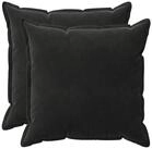 vidaXL Kissenbezug Kissenbezug 2 pcs HOUTEN Schwarz 80 x 80 cm Samt, (2 St&uuml;ck)