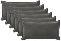 vidaXL Kissenbezug Kissenbezug 6 pcs HOUTEN Dunkelgrau 40 x 80 cm Samt, (6...