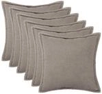 vidaXL Kissenbez&uuml;ge vidaXL Kissenbezug 6 pcs HOUTEN Hellgrau 55 x 55 cm Boucl&eacute;