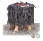 relaxdays Hocker Fell Hocker (1 St), grau