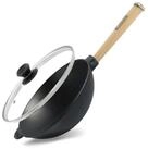 4BIG.fun Wok Wok Bratpfanne &Oslash;24 cm 2,2 L aus Gusseisen, Gusseisen (mit...