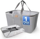 LuxusKollektion W&auml;schekorb W&auml;schekorb Faltbar 68L Flach 2cm 600D Oxford Grau