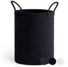 LuxusKollektion W&auml;schekorb W&auml;schekorb Baumwolle Seil Henkel 38x50cm Schwarz...