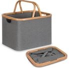 LuxusKollektion W&auml;schekorb Faltbarer W&auml;schekorb 43L Bambus Stoff Storage...