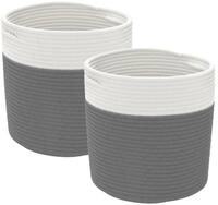 vidaXL Aufbewahrungskorb Aufbewahrungsk&ouml;rbe 2 Stk. Grau und Wei&szlig; &Oslash;28x28 cm