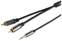 S-Conn BlackCotton Klinke Adapterkabel, 5,0m Audio-Kabel