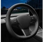 LuxusKollektion Lenkradbezug Lenkradabdeckung Nappaleder Model 3 Model Y Schwarz