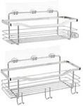 LuxusKollektion Duschablage Duschkorb Edelstahl Selbstklebend Silber 2Stk,...
