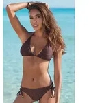 LASCANA Triangel-Bikini Glitzernde Strukturware braun 44