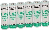 Saft 6x Saft Lithium 3,6V Batterie LS14500 AA - Zelle Batterie
