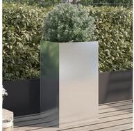 vidaXL Hochbeet vidaXL Pflanzk&uuml;bel Silbern 42x38x75 cm Edelstahl